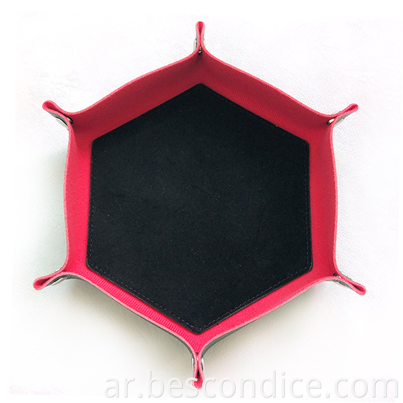 7inch Hexagon Folding Leatherette Tray 2